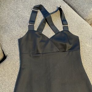 Ted Baker London black satin dress.